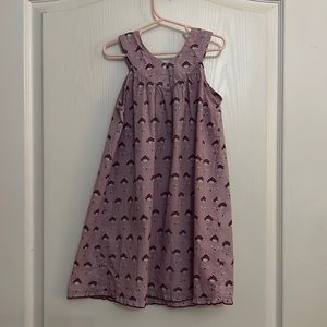Pink chicken girls block print purple dress size 6